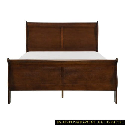 Comfort Living Spaces Bedroom Furniture sets Sleigh Bed-Louis Philippe Style-1pc. Brown Cherry Finish-Traditional Design