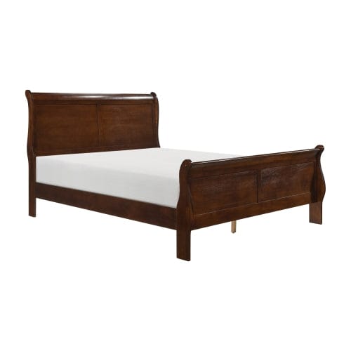 Comfort Living Spaces Bedroom Furniture sets Sleigh Bed-Louis Philippe Style-1pc. Brown Cherry Finish-Traditional Design