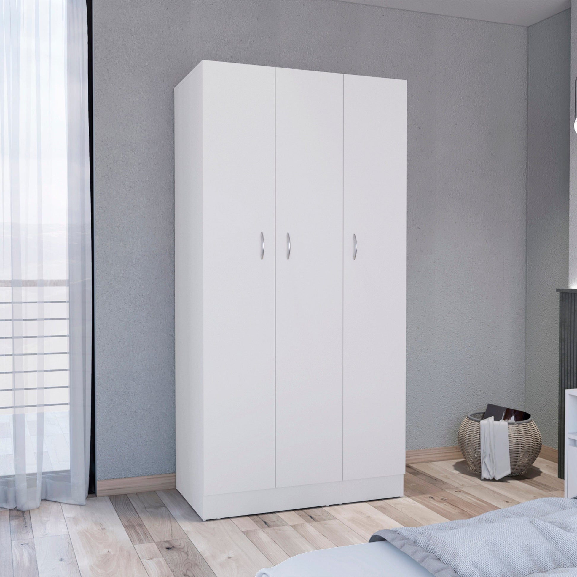 Comfort Living Spaces DEPOT E-SHOP Westbury Wardrobe Armoire with 3-Doors and 2-Inner Drawers, White