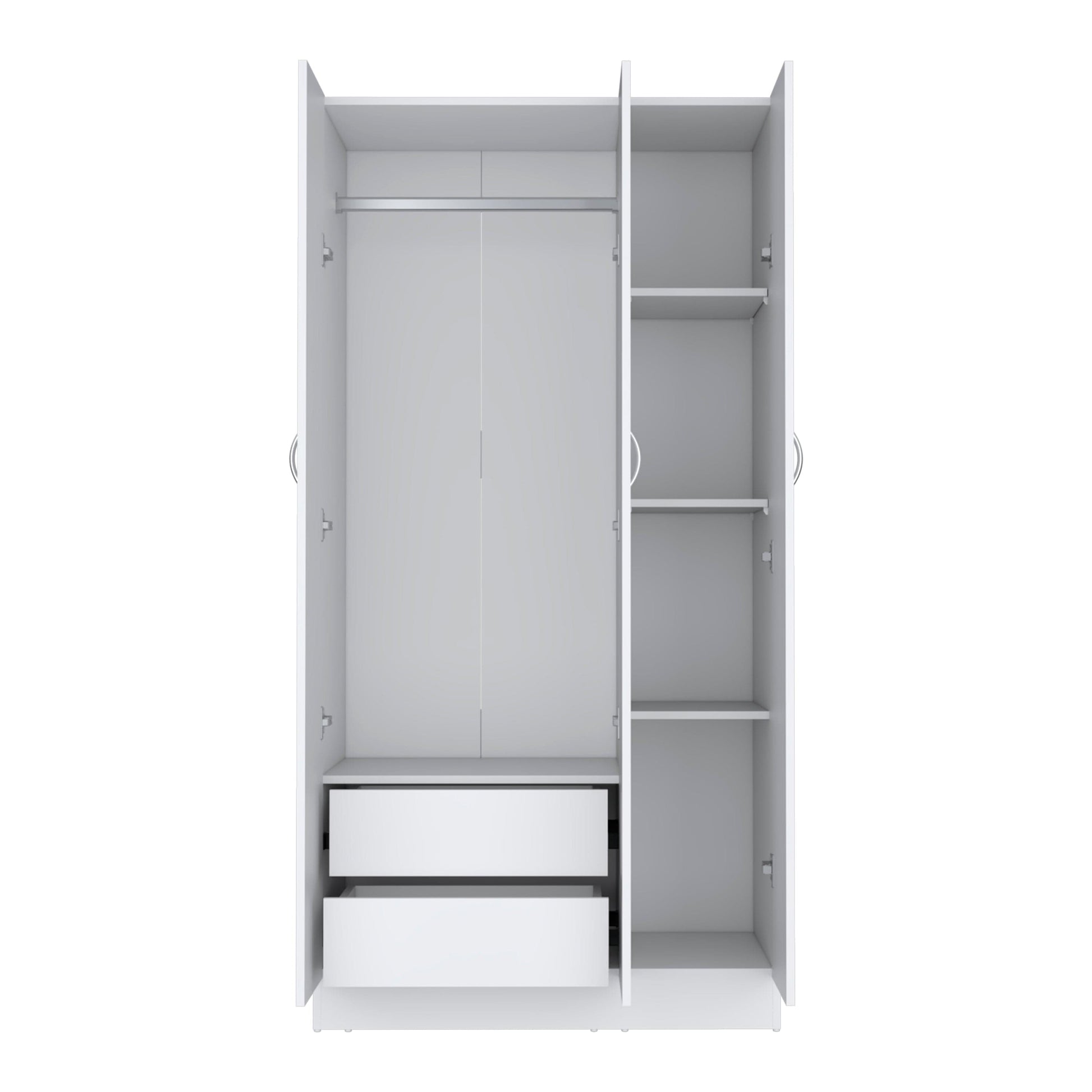 Comfort Living Spaces DEPOT E-SHOP Westbury Wardrobe Armoire with 3-Doors and 2-Inner Drawers, White