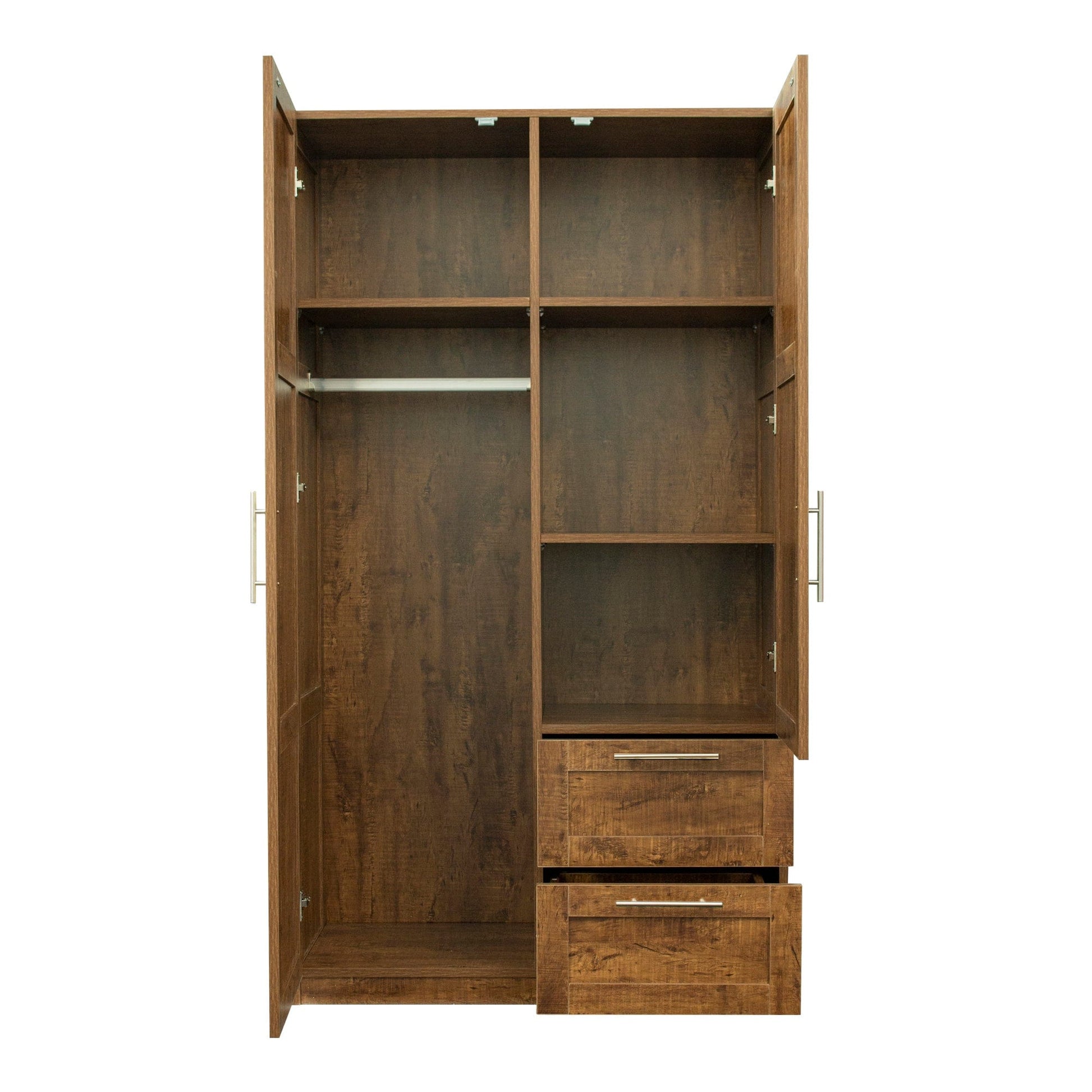 Comfort Living Spaces High wardrobe and kitchen cabinet with 2 doors, 2 drawers and 5 storage spaces,walnut