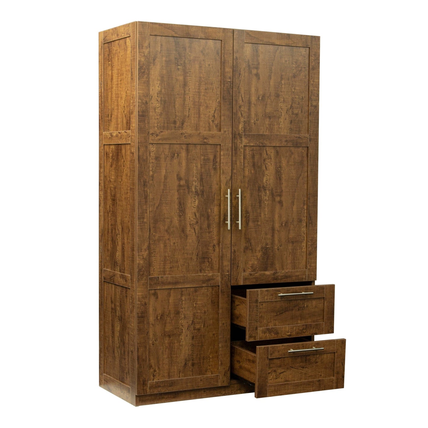 Comfort Living Spaces High wardrobe and kitchen cabinet with 2 doors, 2 drawers and 5 storage spaces,walnut