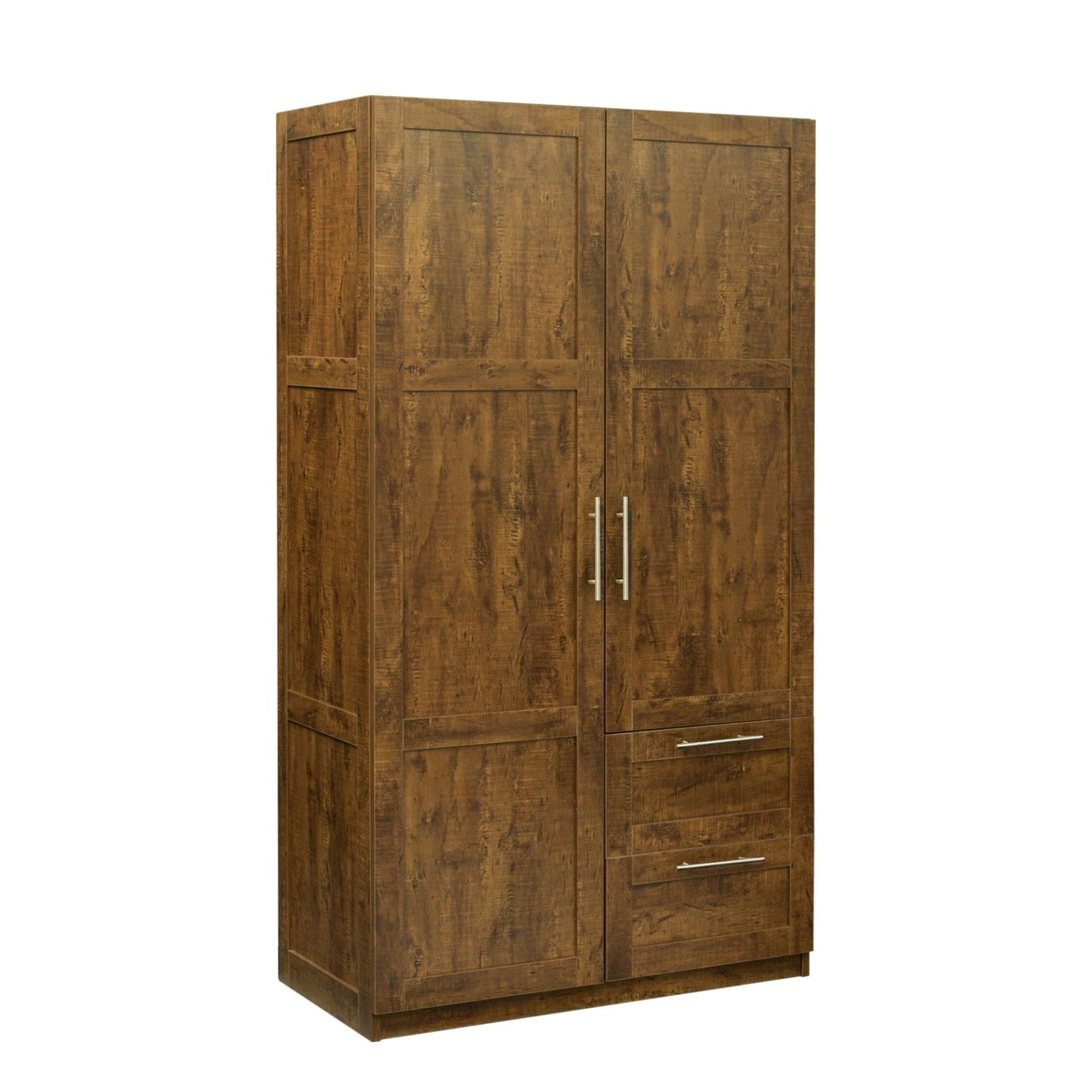 Comfort Living Spaces High wardrobe and kitchen cabinet with 2 doors, 2 drawers and 5 storage spaces,walnut