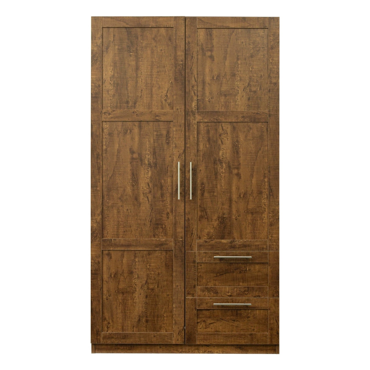 Comfort Living Spaces High wardrobe and kitchen cabinet with 2 doors, 2 drawers and 5 storage spaces,walnut