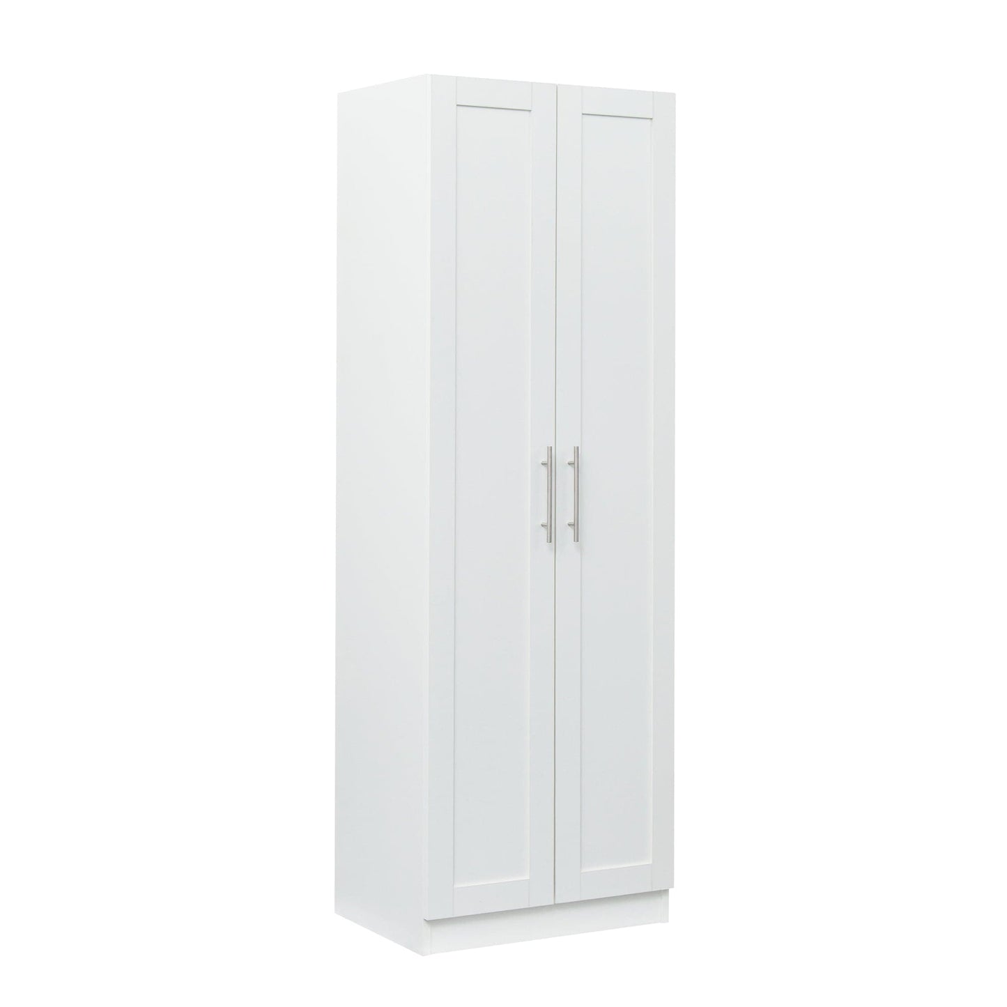 Comfort Living Spaces High wardrobe and kitchen cabinet with 2 doors and 3 partitions to separate 4 storage spaces, White