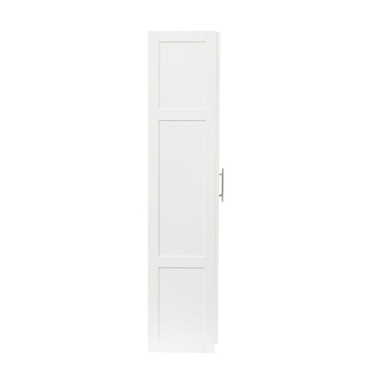 Comfort Living Spaces High wardrobe and kitchen cabinet with 2 doors and 3 partitions to separate 4 storage spaces,white