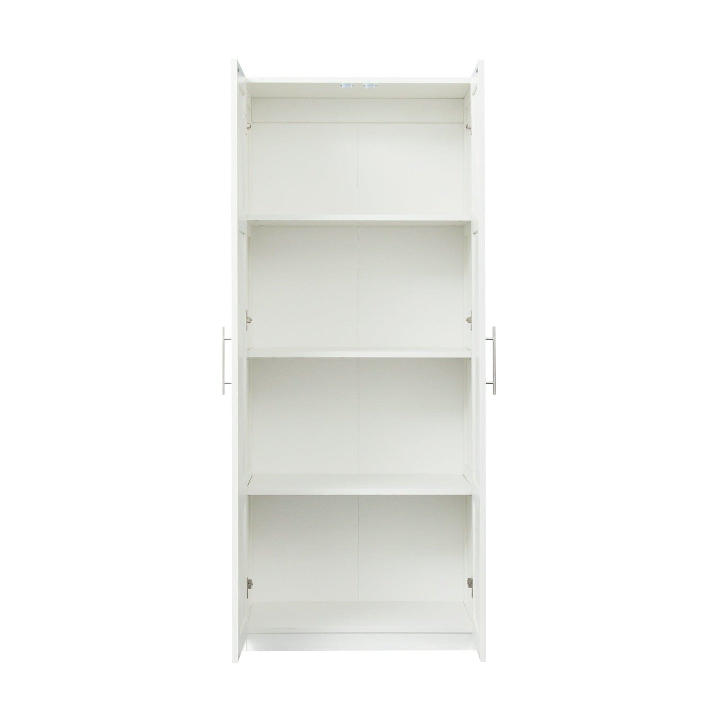 Comfort Living Spaces High wardrobe and kitchen cabinet with 2 doors and 3 partitions to separate 4 storage spaces,white