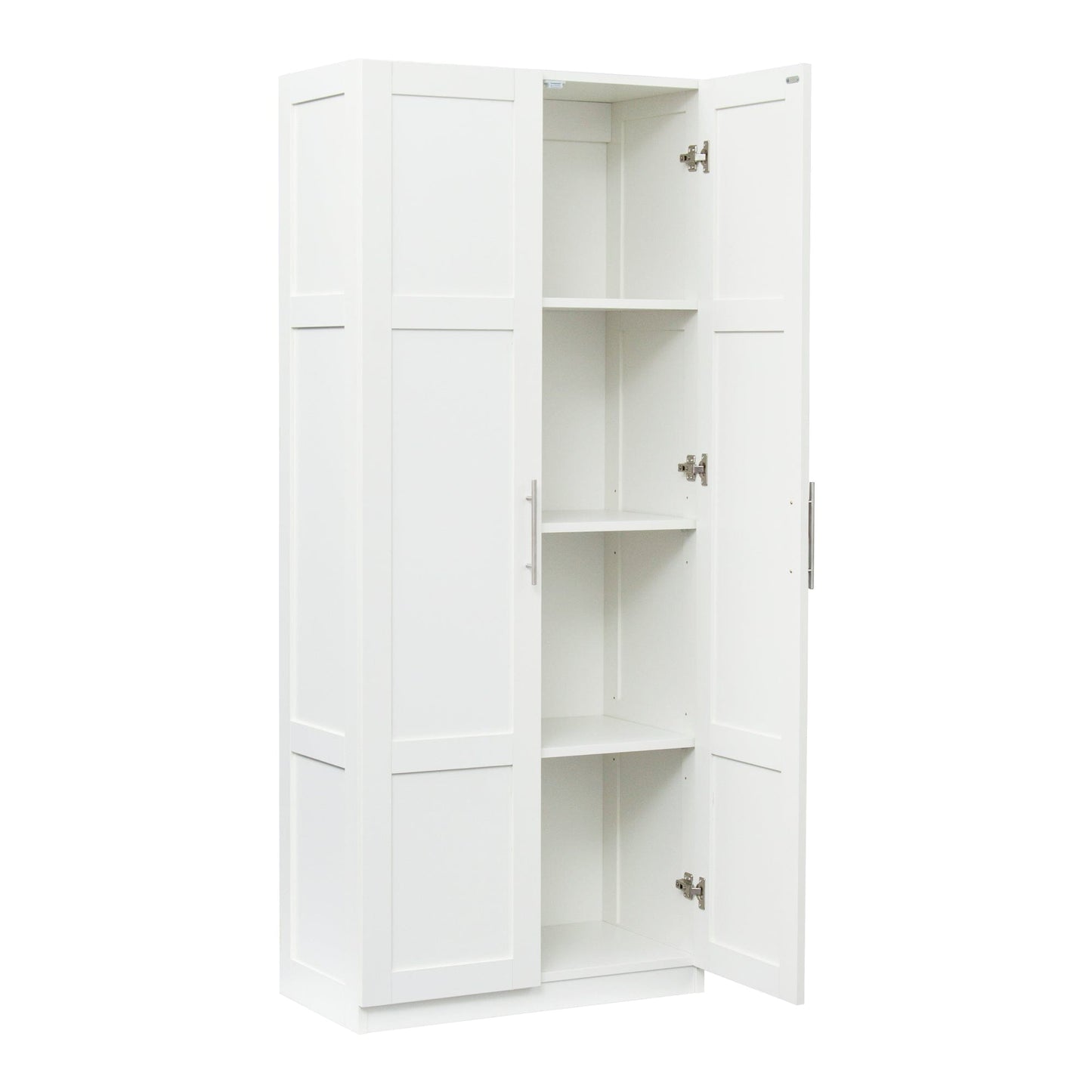 Comfort Living Spaces High wardrobe and kitchen cabinet with 2 doors and 3 partitions to separate 4 storage spaces,white