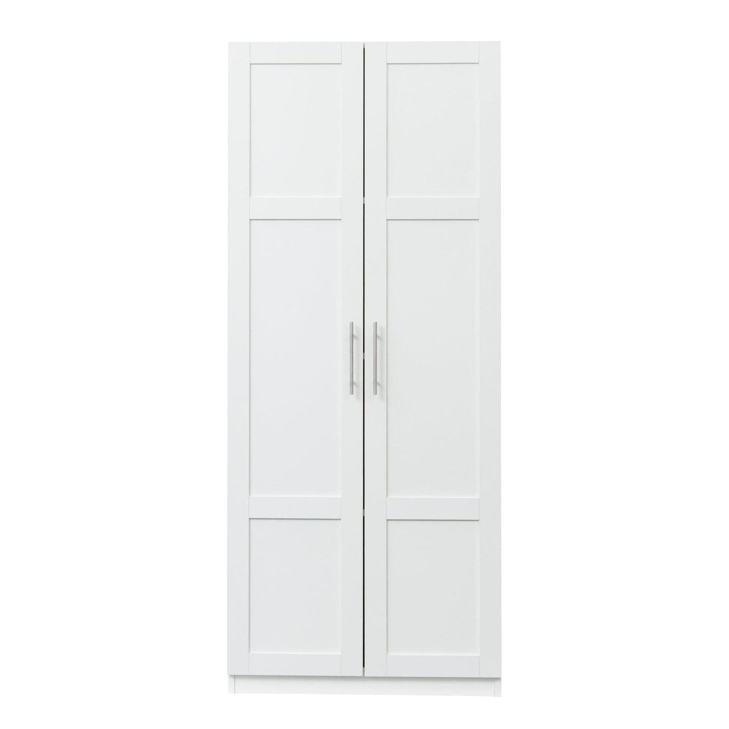 Comfort Living Spaces High wardrobe and kitchen cabinet with 2 doors and 3 partitions to separate 4 storage spaces,white