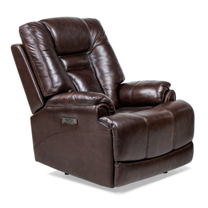 Comfort Living Spaces LYS Genuine leather Chocolate Brown 37.5” Width Zero Gravity Power Recliner with Power Headrest