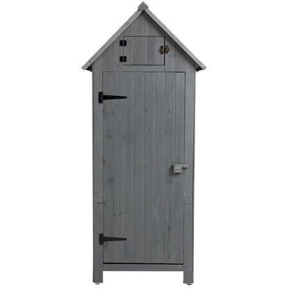 30.3"L X 21.3"W X 70.5"H Outdoor Storage Tool Shed Wooden Garden Shed  Gray