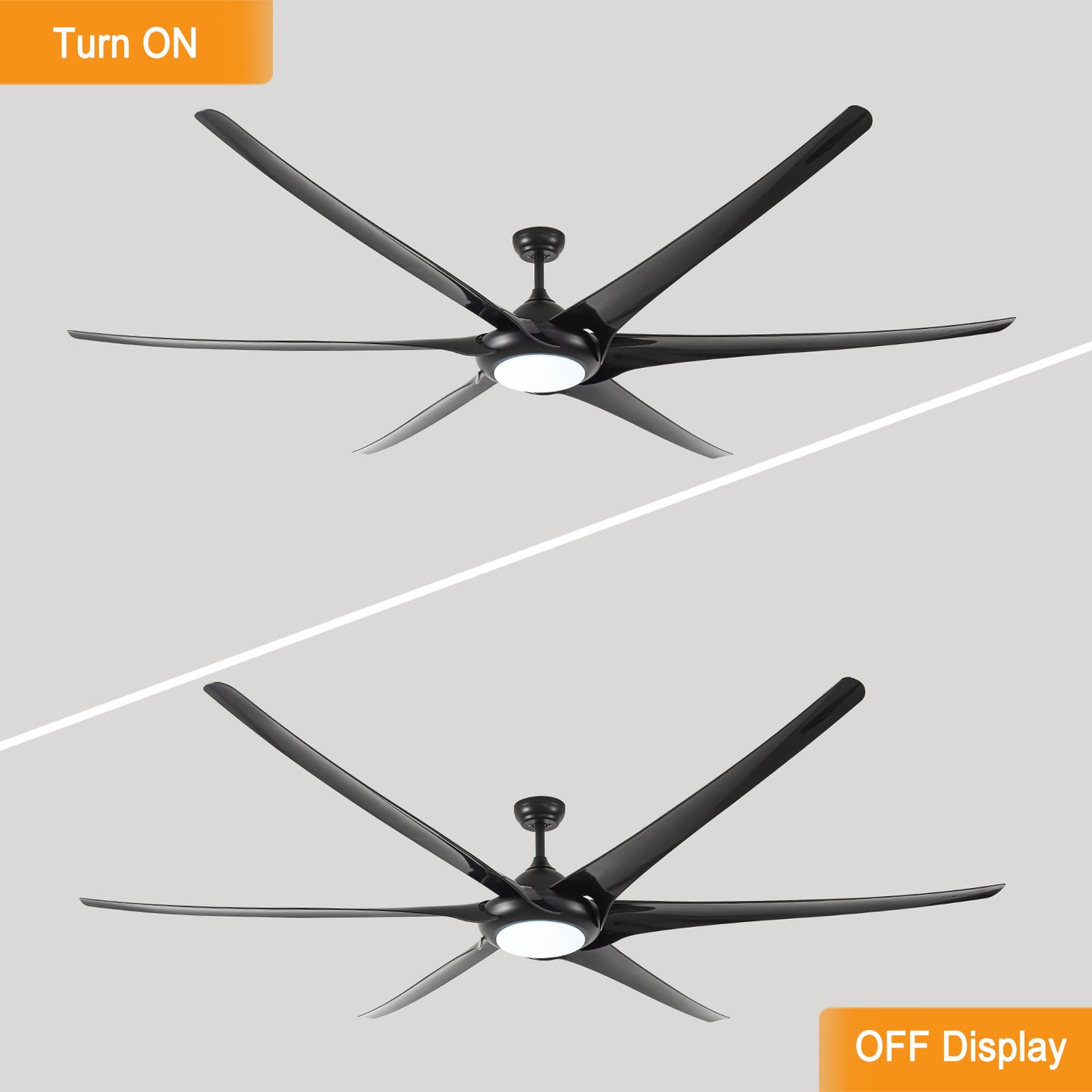 100" Indoor/Outdoor Ceiling Fan With Lights and Remote - Reversible 6 Speed DC Motor - Black