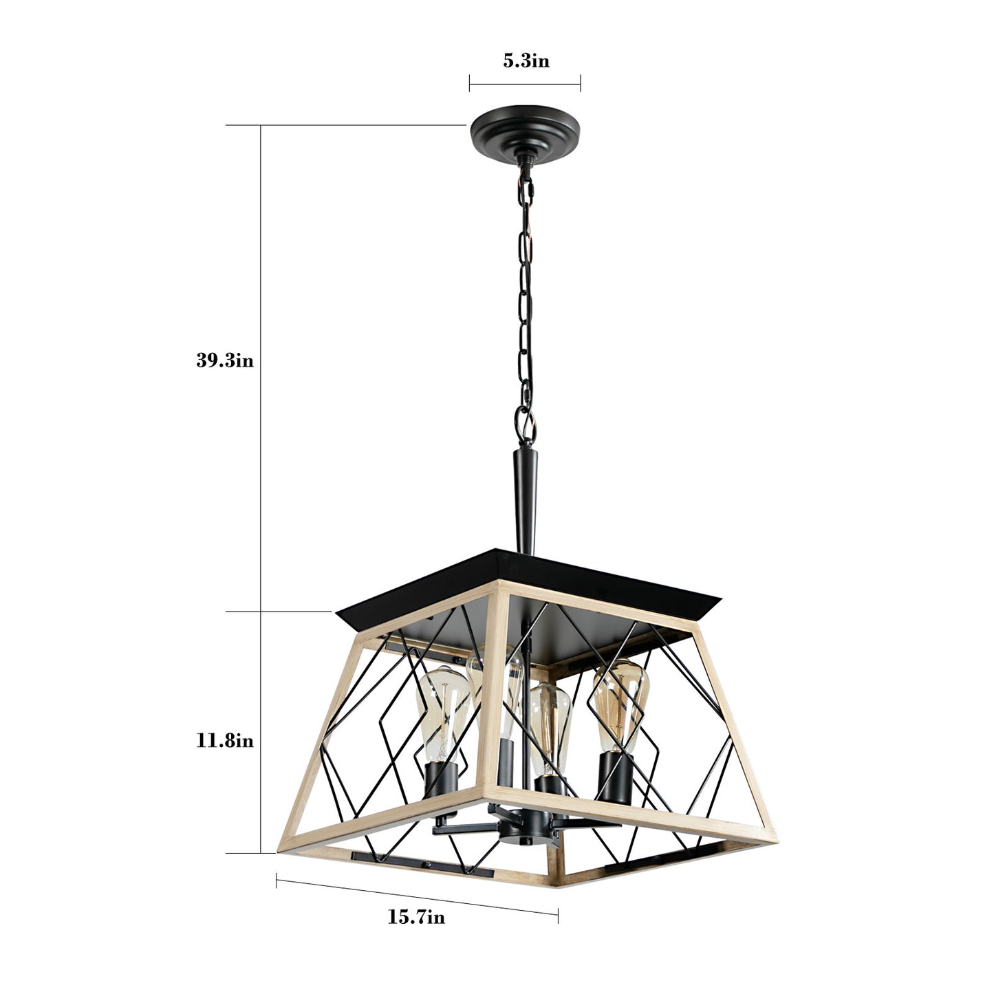 4-Light Farmhouse Chandeliers For Dining Room(No Bulbs)