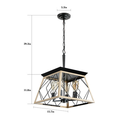 4-Light Farmhouse Chandeliers For Dining Room(No Bulbs)