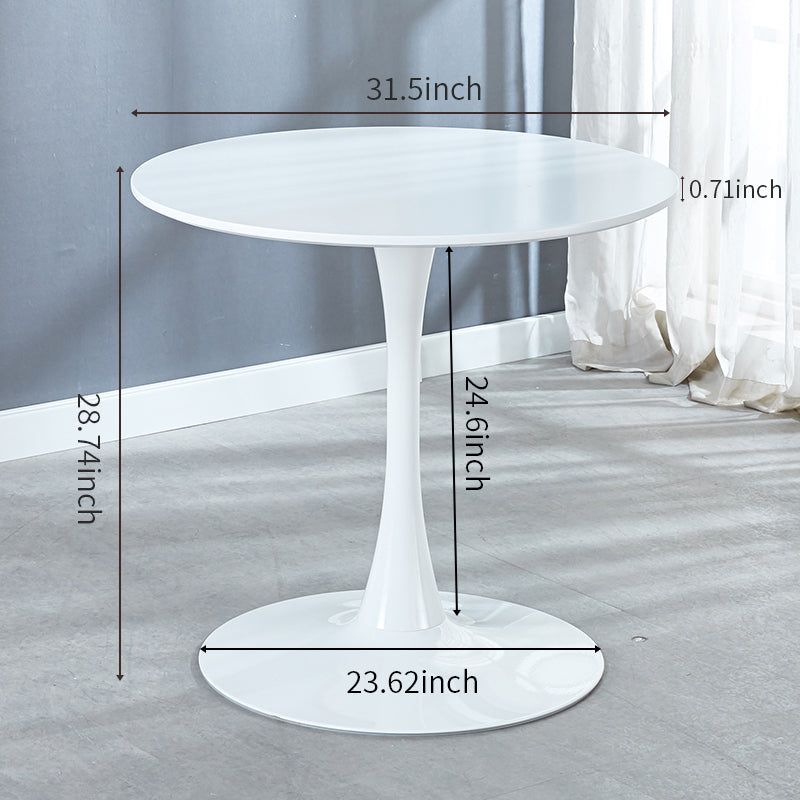 31.5"White Tulip Table Mid-century Dining Table for 2-4 people With Round Mdf Table Top, Pedestal Dining Table, End Table Leisure Coffee Table