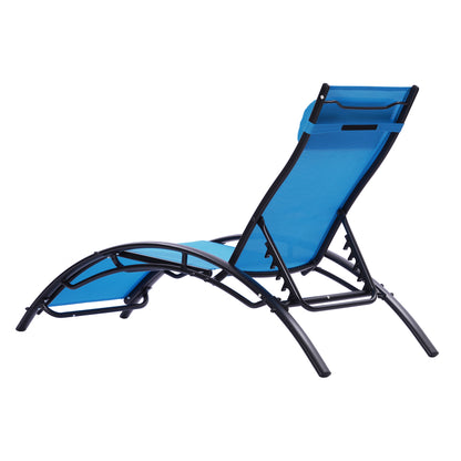 2PCS Set Chaise Lounges Outdoor Lounge Chair Lounger Recliner Chair For Patio Lawn Beach Pool Side Sunbathing