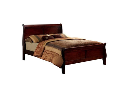 Giga Beds Eastern King Size Bed Cherry Louis Phillipe Pine Solid Wood 1pc Bed Bedroom Sleigh Bed