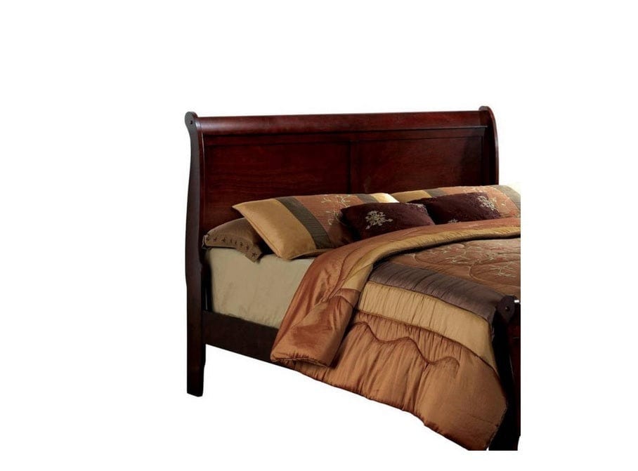 Giga Beds Eastern King Size Bed Cherry Louis Phillipe Pine Solid Wood 1pc Bed Bedroom Sleigh Bed