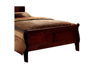 Giga Beds Eastern King Size Bed Cherry Louis Phillipe Pine Solid Wood 1pc Bed Bedroom Sleigh Bed