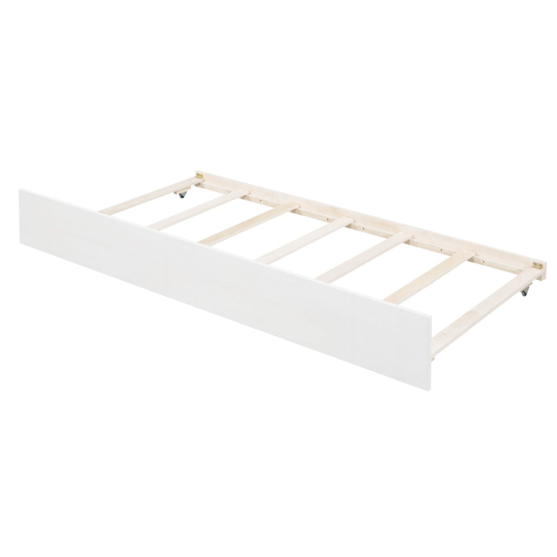 Giga Canopy Beds Wood Canopy Bed with Trundle Bed, Full Size Canopy Platform bed With Support Slats-No Box Spring Needed-Brushed White