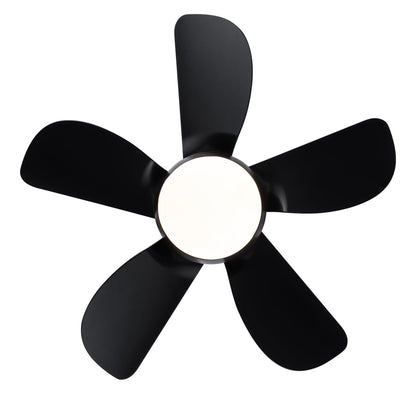 Giga Ceiling Fans 30 In Intergrated LED Ceiling Fan Lighting with Matte Black ABS Blade