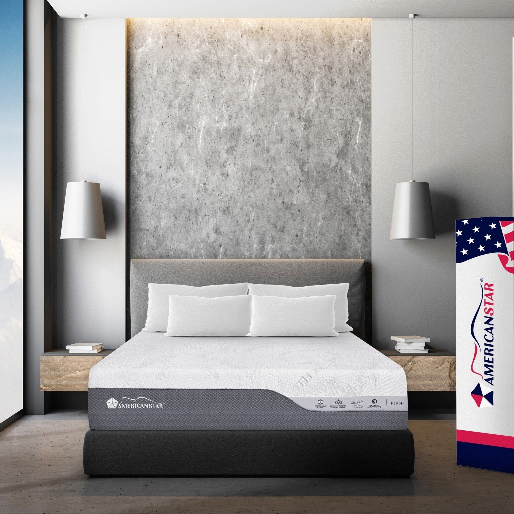 Giga Cooling Hybrid Memory Foam and Innerspring Mattress Primerest Lux Queen, 13.5" Hybrid Latex Like Feel, Ventilated Charcoal Memory Foam with Ice Feel Cooling Knitted Fabric, Plush Comfort and Individually Wrapped Pocketed Coils, Made in USA