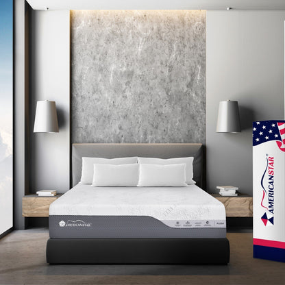 Giga Cooling Hybrid Memory Foam and Innerspring Mattress Primerest Lux Queen, 13.5" Hybrid Latex Like Feel, Ventilated Charcoal Memory Foam with Ice Feel Cooling Knitted Fabric, Plush Comfort and Individually Wrapped Pocketed Coils, Made in USA