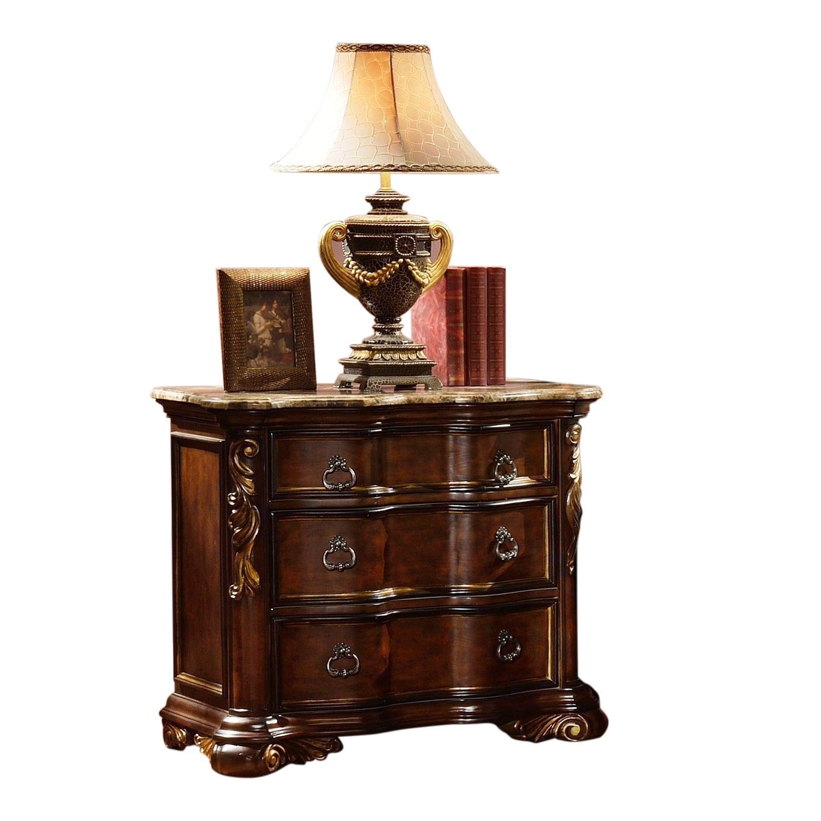 Giga Nightstands Bella Traditional style Night stand made with wood in Dark Walnut