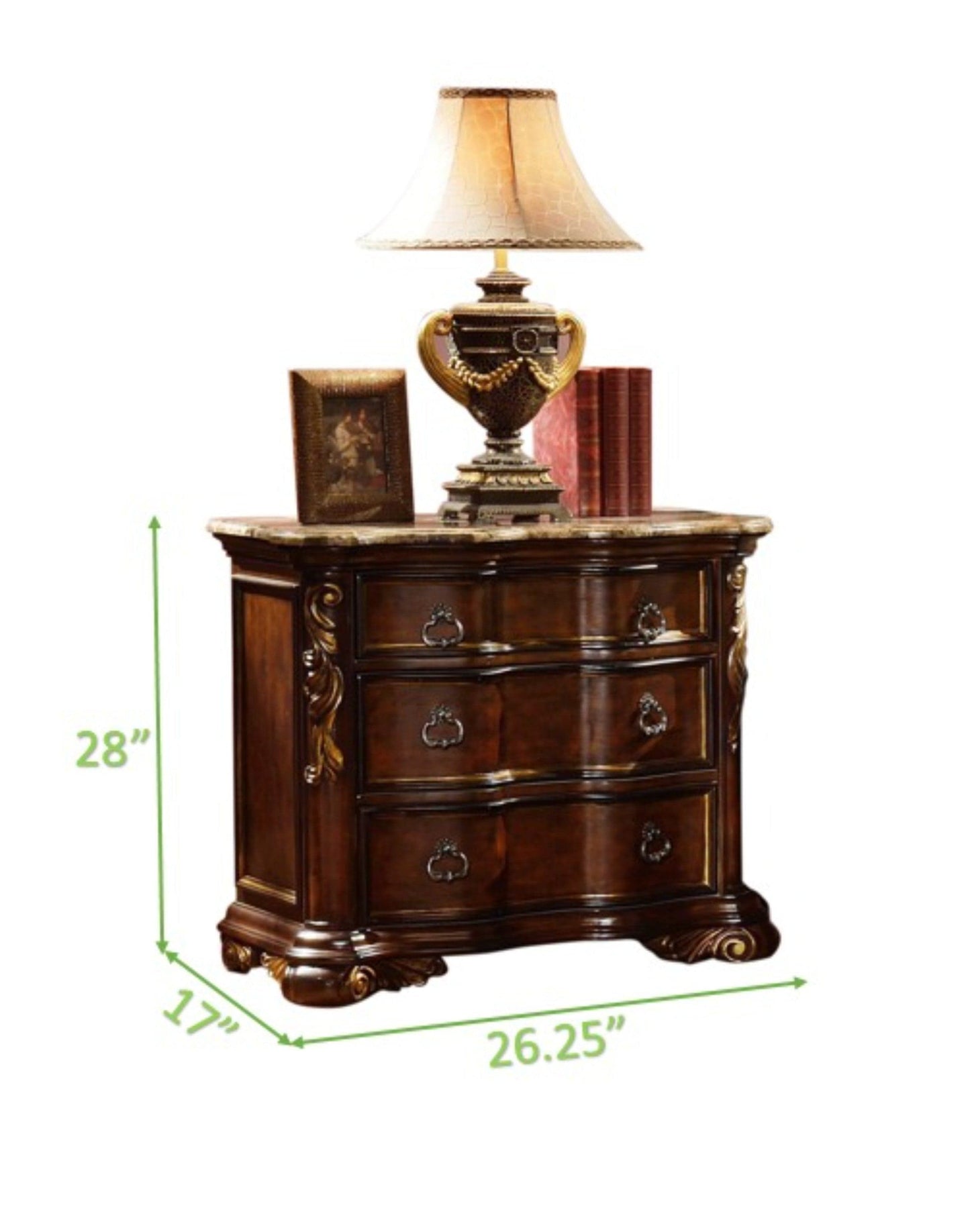 Giga Nightstands Bella Traditional style Night stand made with wood in Dark Walnut