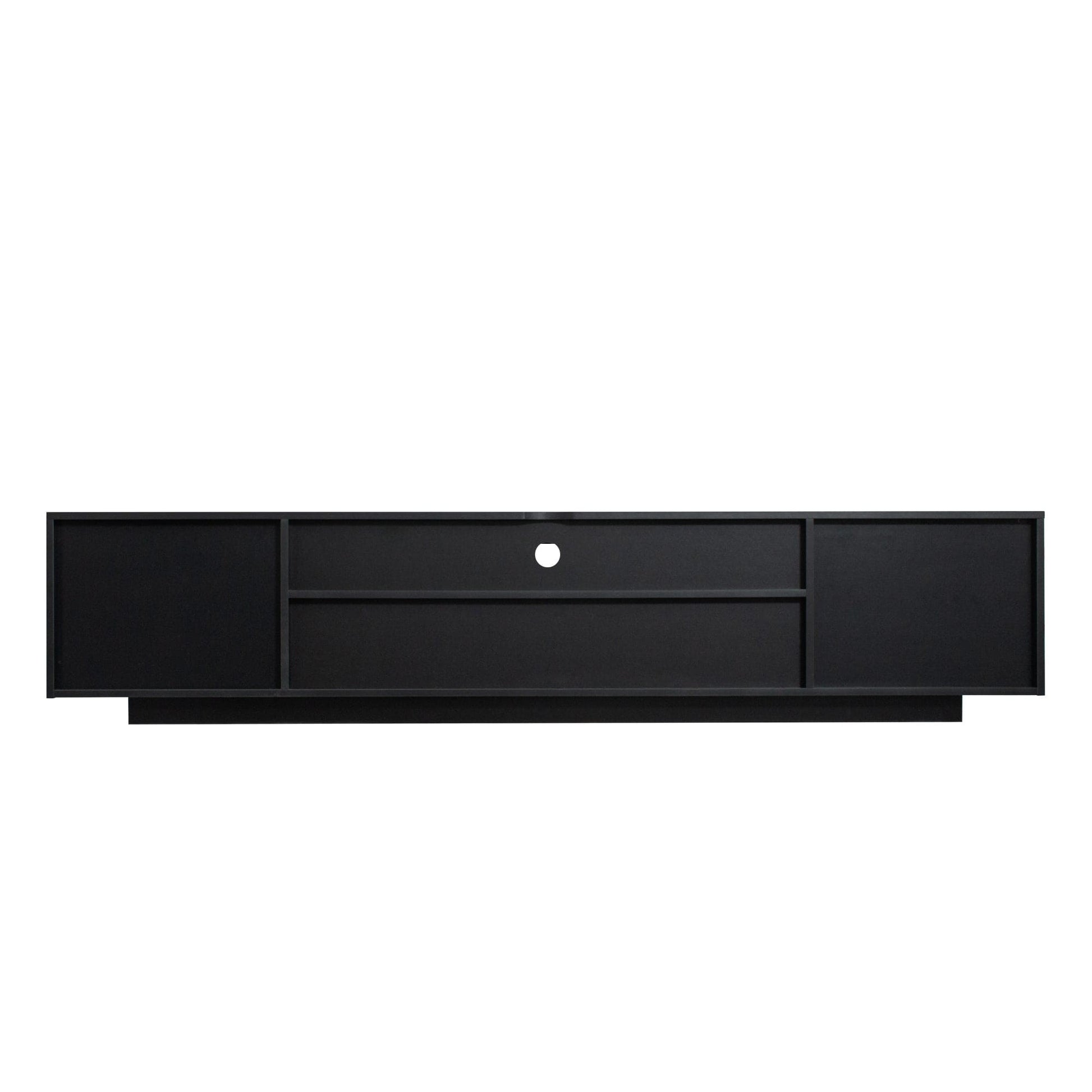 Giga TV Storage Cabinets LED TV Cabinet with Storage Drawers-Black TV Stand with Lights, Living Room  Media and Entertainment Center