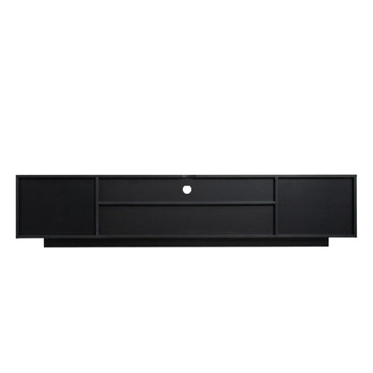 Giga TV Storage Cabinets LED TV Cabinet with Storage Drawers-Black TV Stand with Lights, Living Room  Media and Entertainment Center