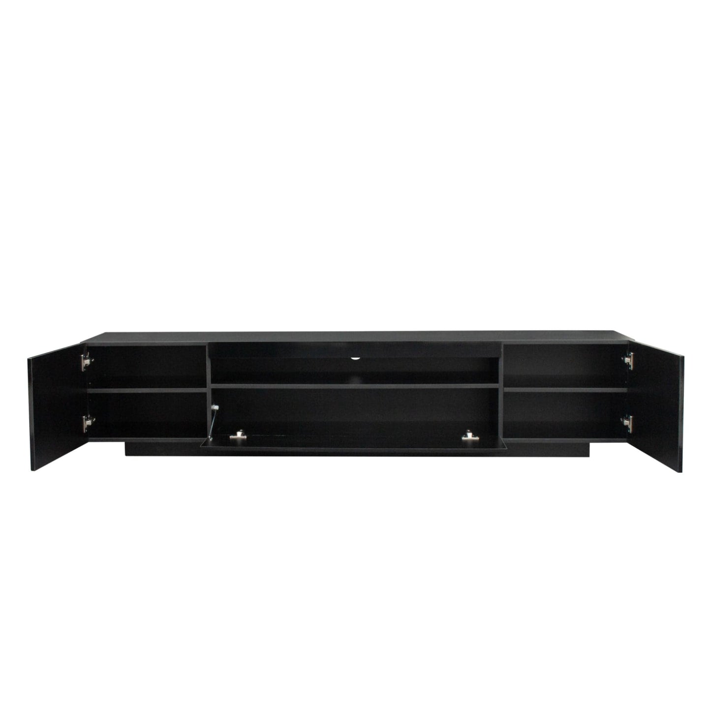 Giga TV Storage Cabinets LED TV Cabinet with Storage Drawers-Black TV Stand with Lights, Living Room  Media and Entertainment Center