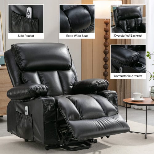 GigaCloud Recliners Power Lift Recliner Chair for Elderly with Heat and Massage for Living Room with Infinite Position and Side Pocket,USB Charge