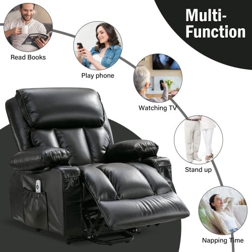 GigaCloud Recliners Power Lift Recliner Chair for Elderly with Heat and Massage for Living Room with Infinite Position and Side Pocket,USB Charge