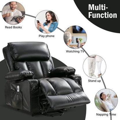 GigaCloud Recliners Power Lift Recliner Chair for Elderly with Heat and Massage for Living Room with Infinite Position and Side Pocket,USB Charge