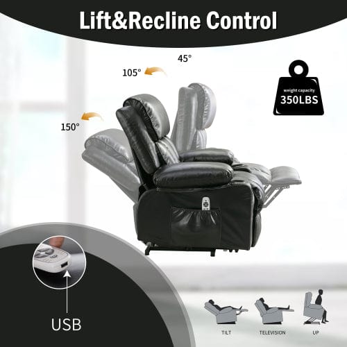 GigaCloud Recliners Power Lift Recliner Chair for Elderly with Heat and Massage for Living Room with Infinite Position and Side Pocket,USB Charge