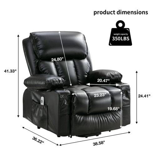 GigaCloud Recliners Power Lift Recliner Chair for Elderly with Heat and Massage for Living Room with Infinite Position and Side Pocket,USB Charge