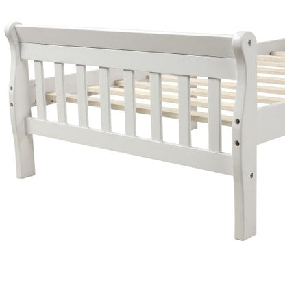 GigaCloud Sleigh Beds Wood Platform Twin Bed-Frame with Headboard and Footboard, Sleigh Bed Panel-Wood Slat Support/Mattress Foundation