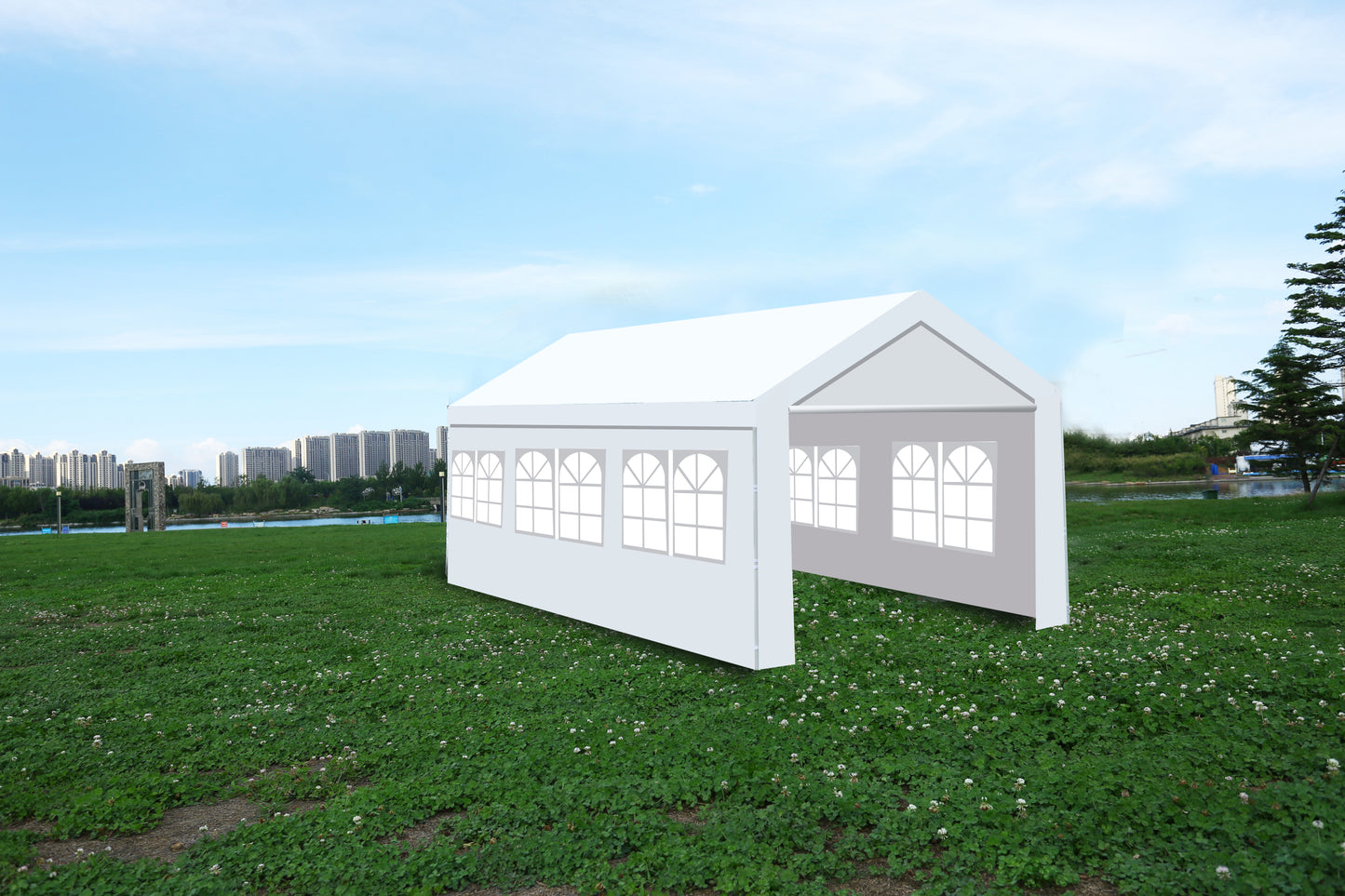 10'x20' Heavy Duty Carport, Canopy Garage, Car Shelter with 10 windows