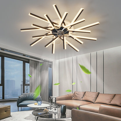 36Inches Ceiling Fan with Lights Remote Control Dimmable LED, 6 Gear Wind Speed Fan Light