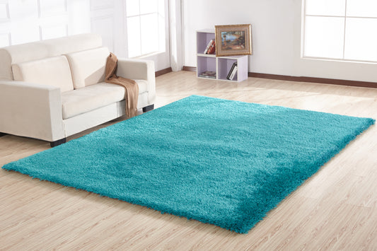 Chubby Shaggy Hand Tufted Area Rug Size 8' x 11' - Teal