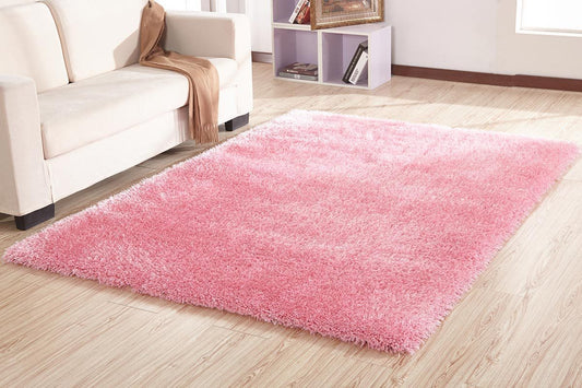 Chubby Shaggy Hand Tufted Area Rug 8' x 11' - Pink